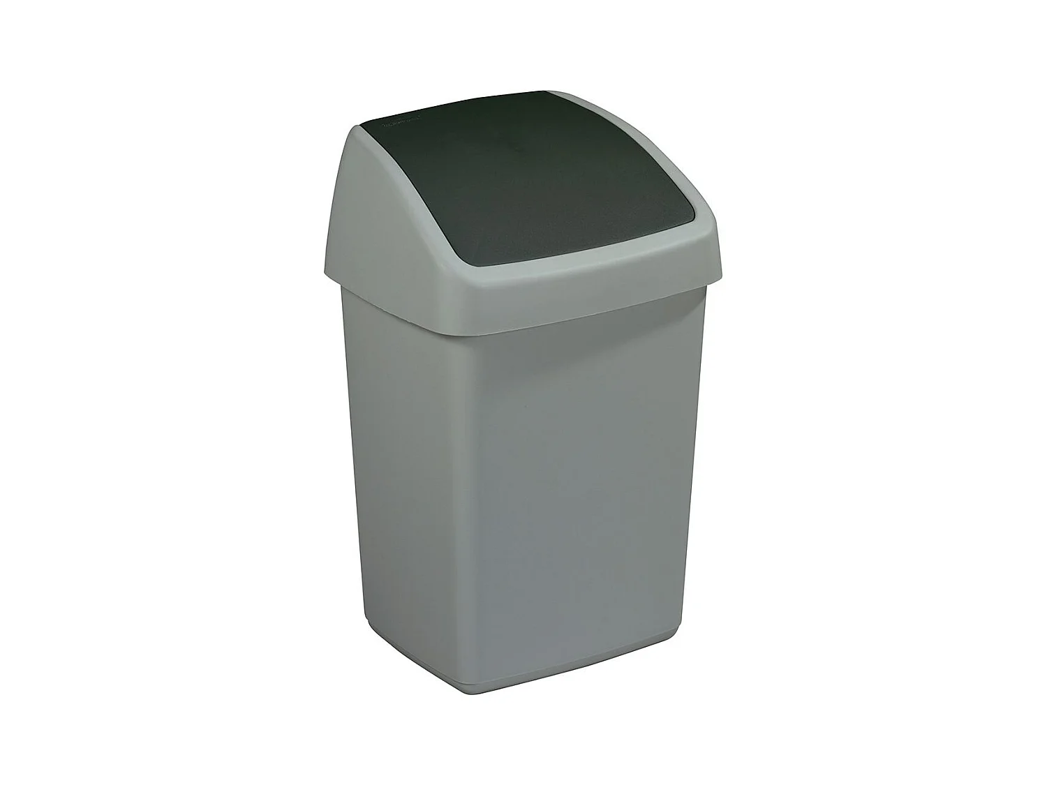Poubelle grise avec couvercle basculant Delta 10 litres