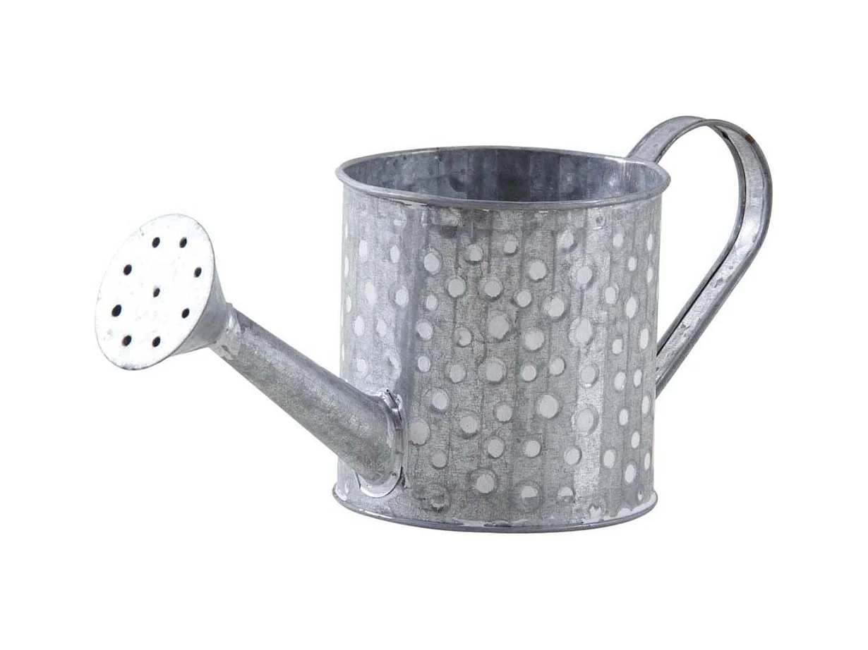 Minigießkanne mit weißen Tupfen