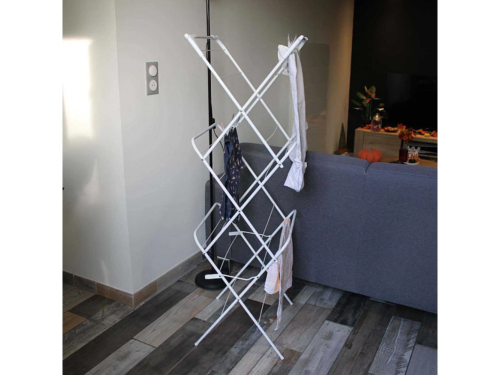 Etendoir à linge accordéon 10 mètres de séchage Blanc