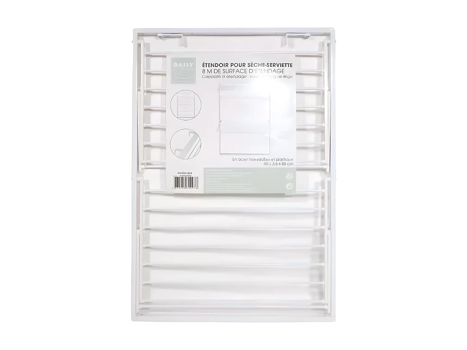 Étendoir à Linge "Sèche-Serviette" 8m Blanc