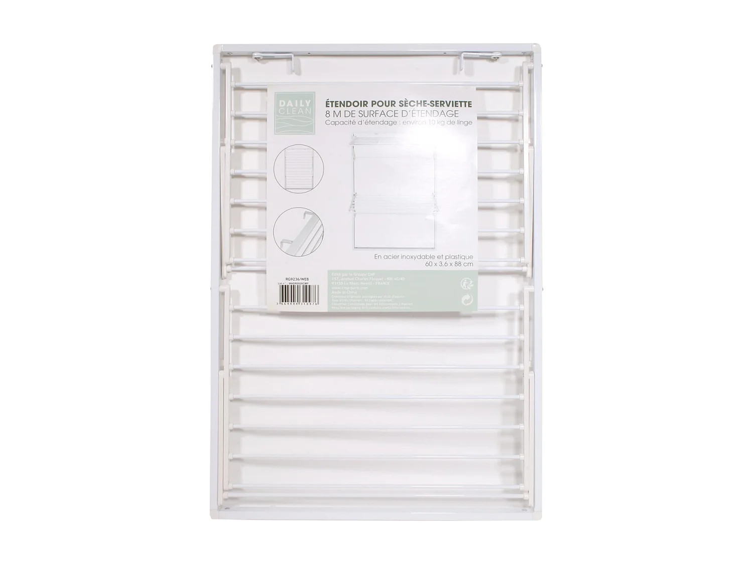 Étendoir à Linge "Sèche-Serviette" 8m Blanc