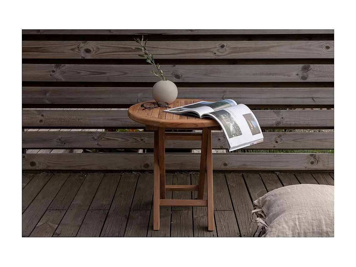 Table d'Appoint de Jardin "Kenya" 50cm Naturel