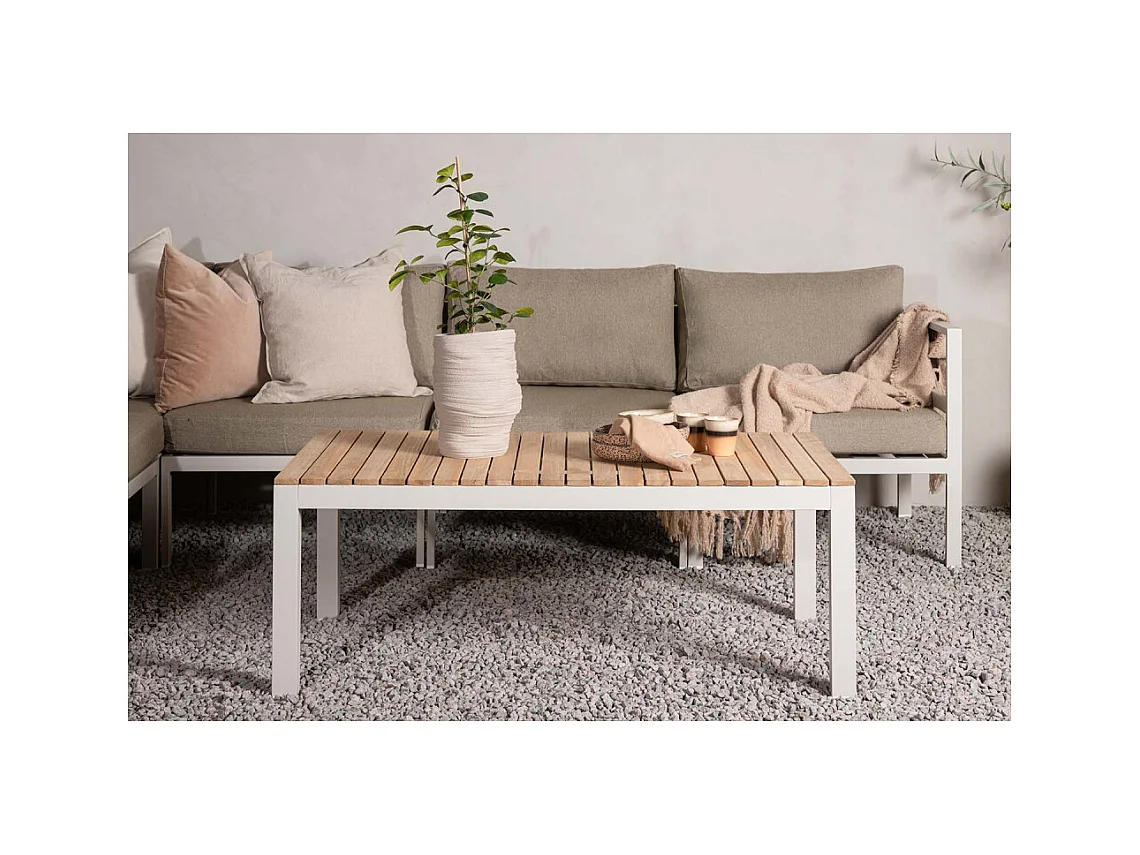 Brasilia salontafel beige, teak.