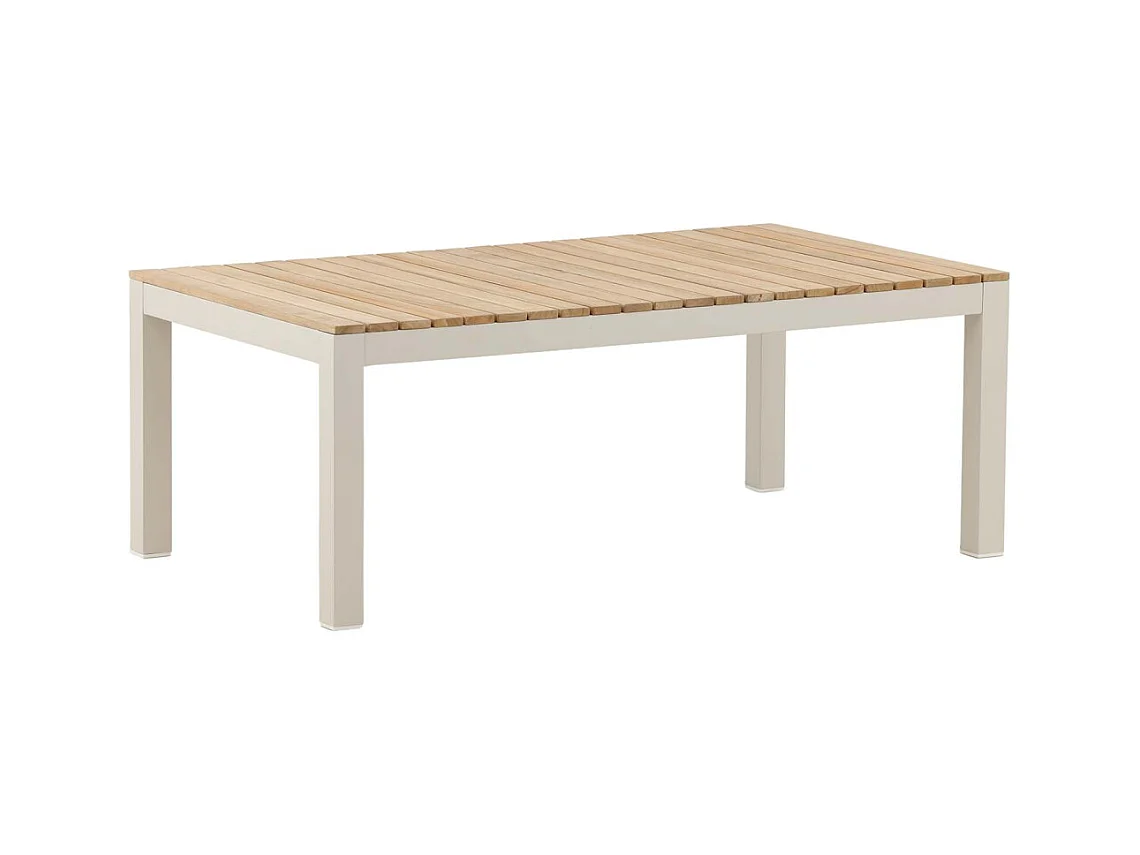 Table basse de jardin en alu et teck Brasilia