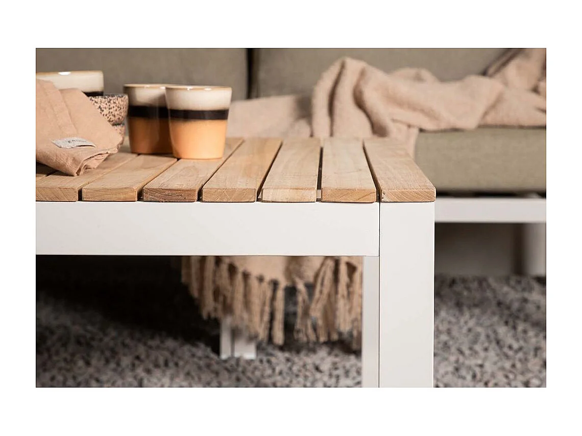 Brasilia salontafel beige, teak.