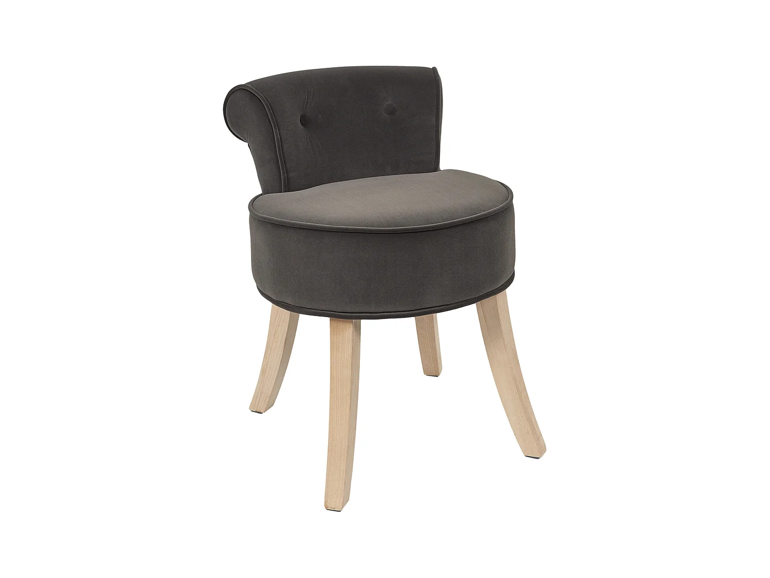 Tabouret Eleonor Velours Gris Gris