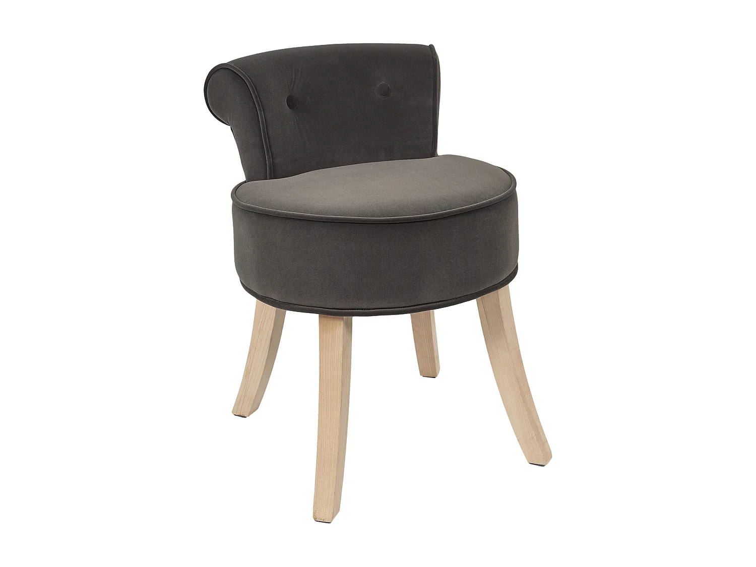 Tabouret Eleonor Velours Gris Gris