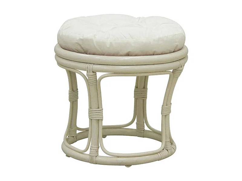 Tabouret en rotin avec coussin Uni