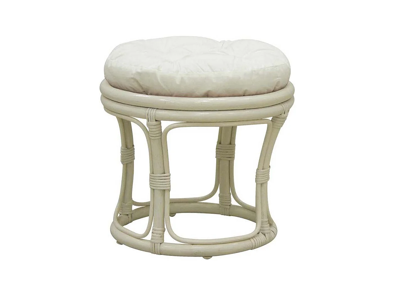Tabouret en rotin avec coussin Uni