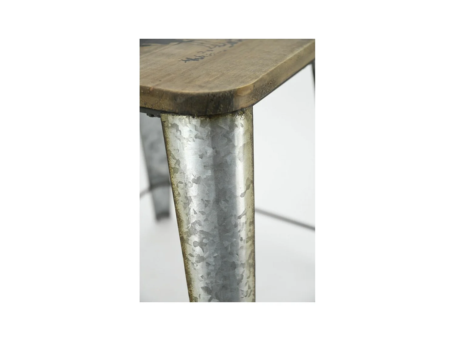 Tabouret en zinc et bois Un air de campagne