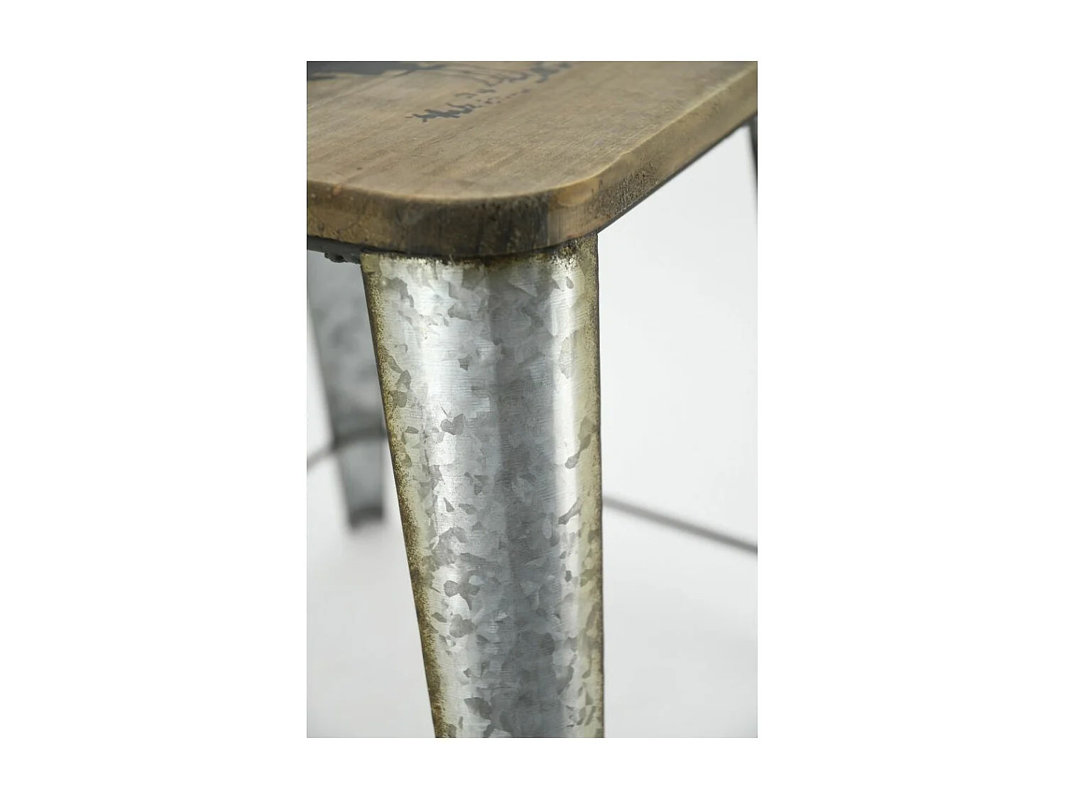 Tabouret en zinc et bois Un air de campagne