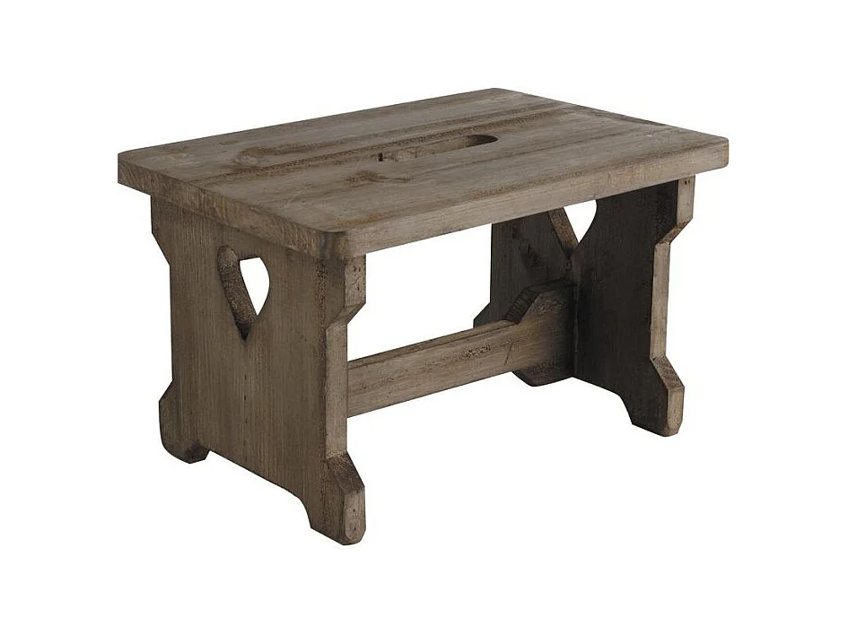 Tabouret en bois vieilli