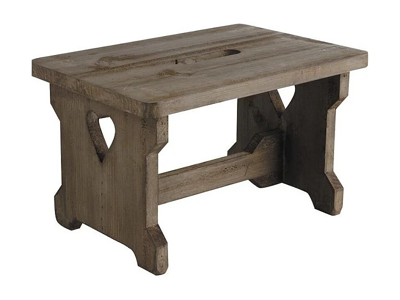 Tabouret en bois vieilli