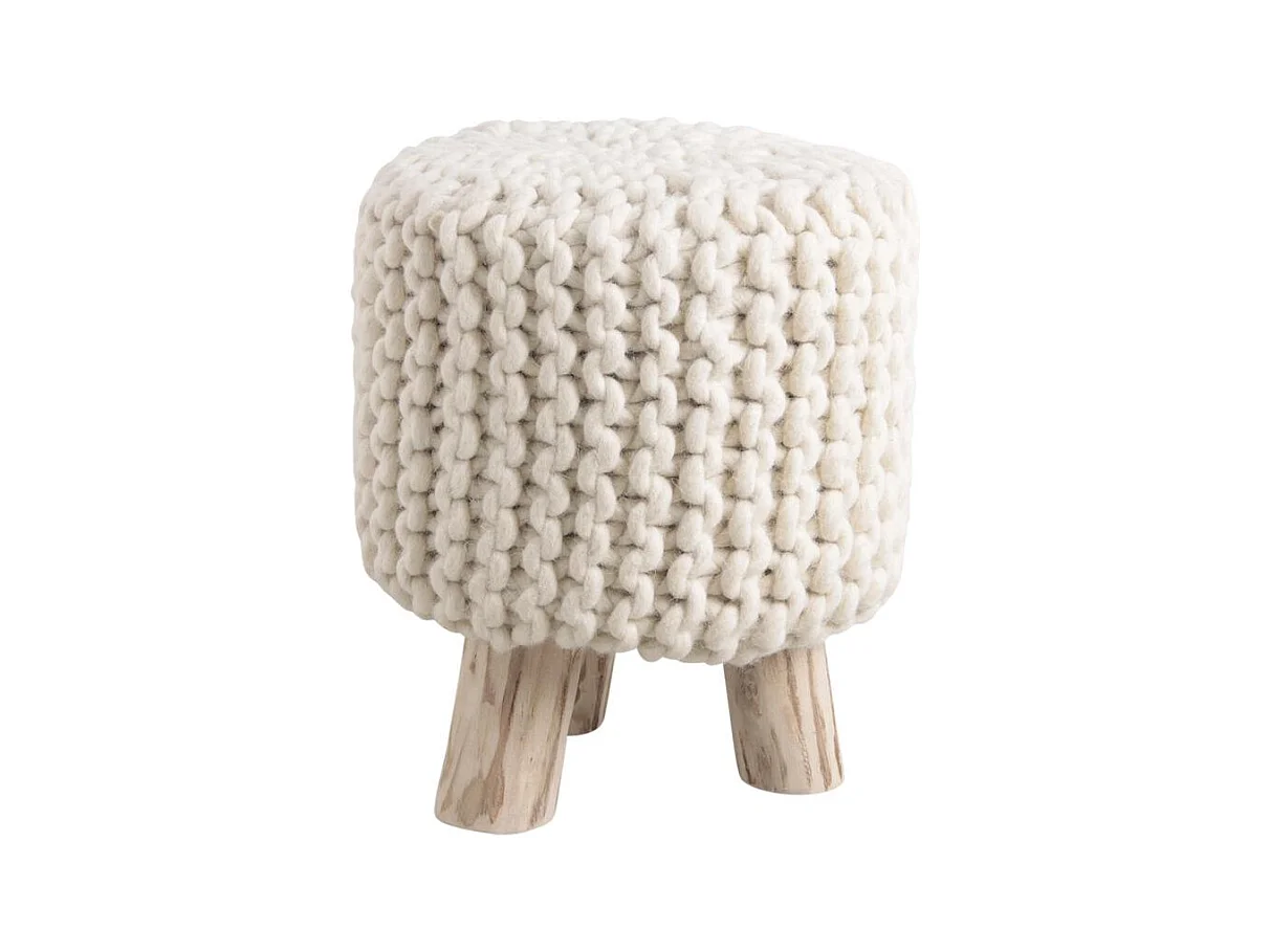 Tabouret laine et bois Douceur