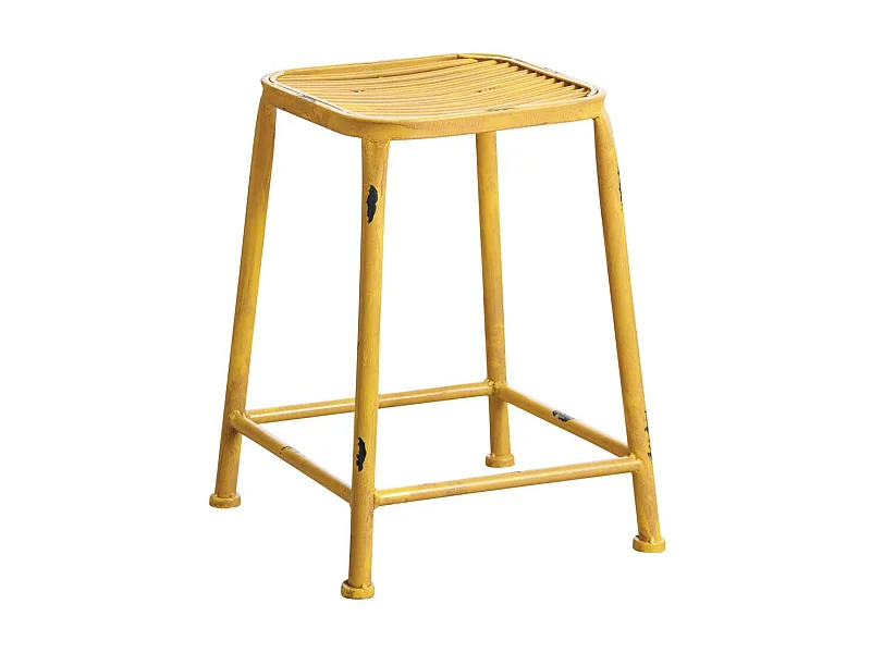 Tabouret carré en métal