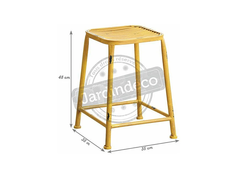 Tabouret carré en métal