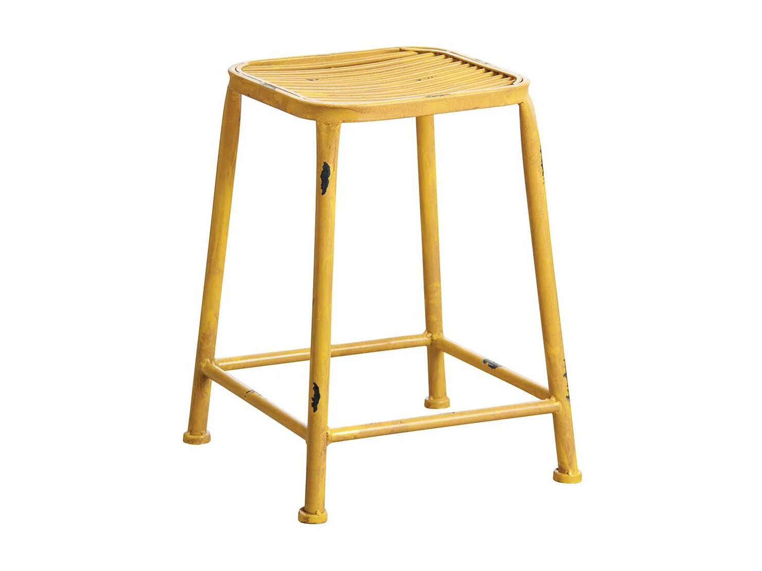 Tabouret carré en métal