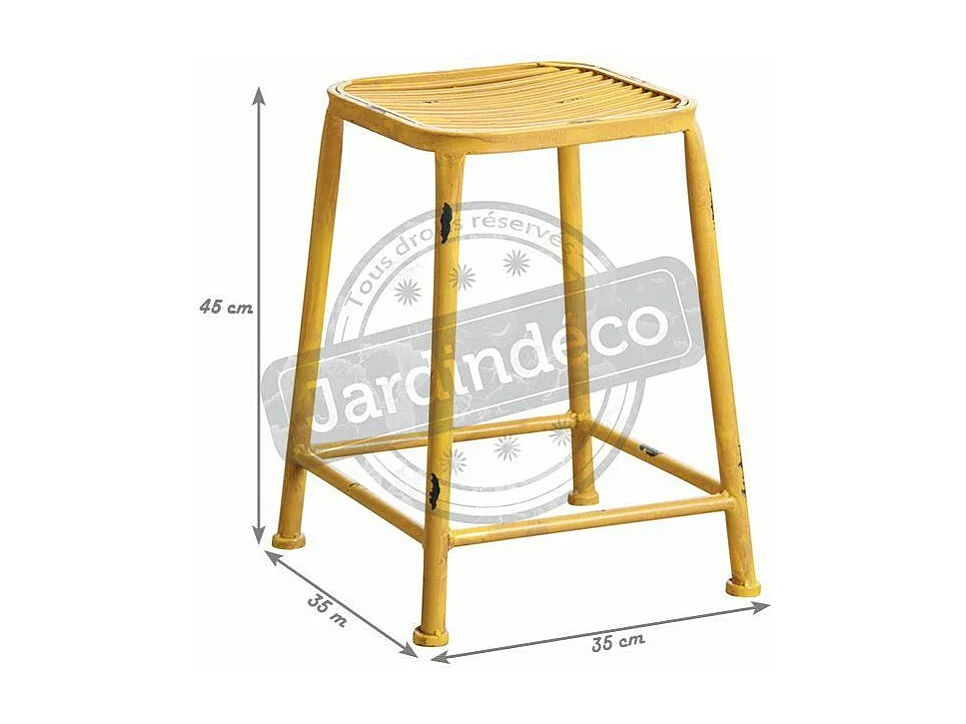 Tabouret carré en métal