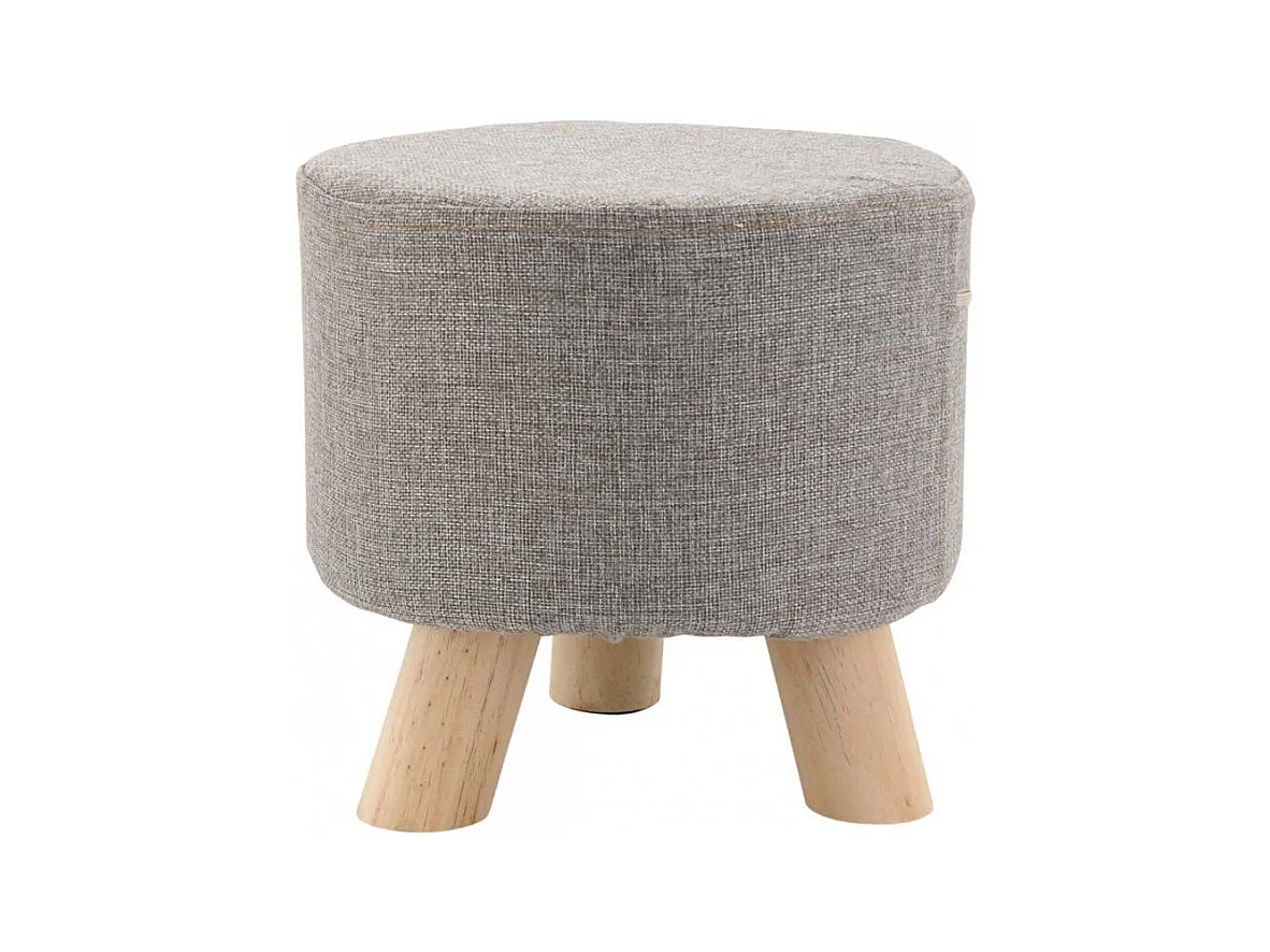 Tabouret bas en coton et bois