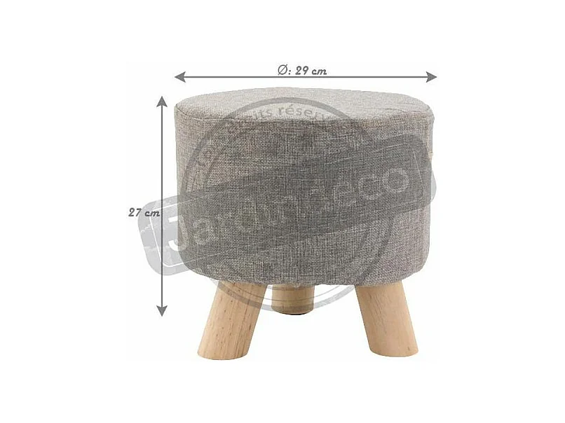 Tabouret bas en coton et bois