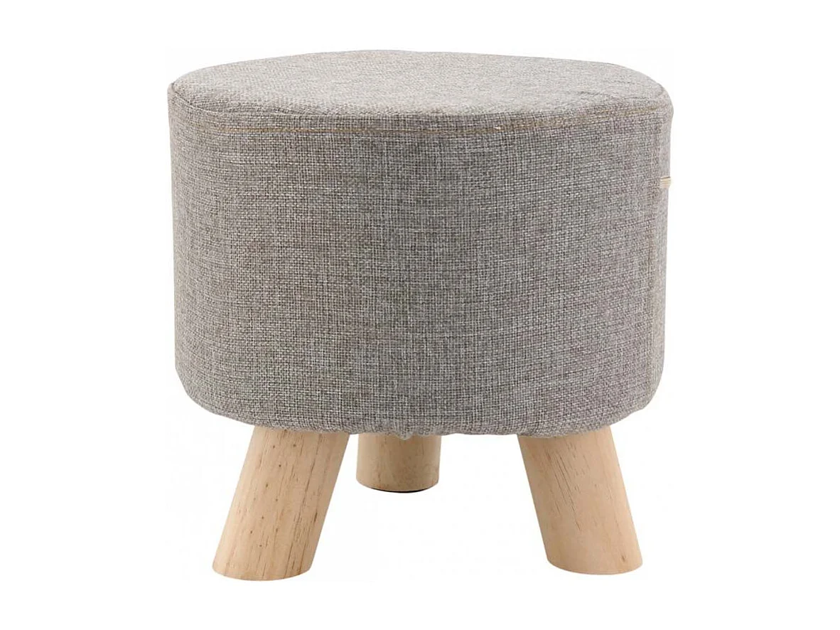 Tabouret bas en coton et bois
