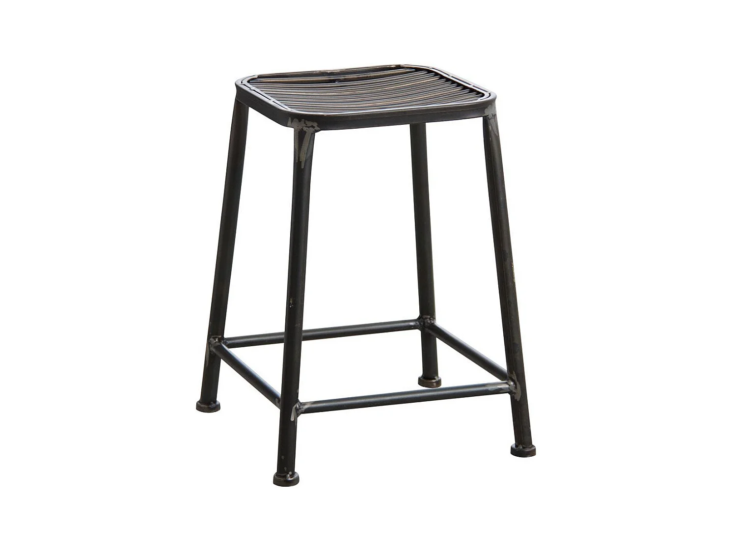Tabouret carré en métal