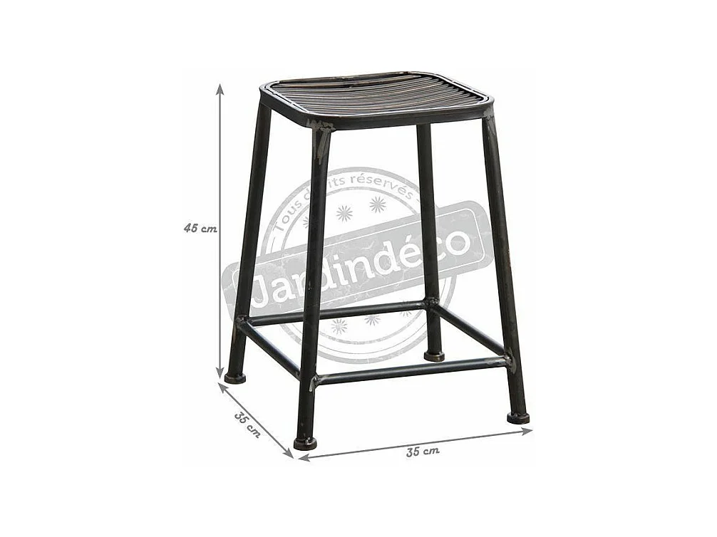 Tabouret carré en métal