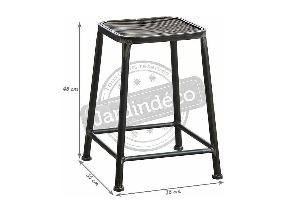 Sgabello quadrato in metallo grigio