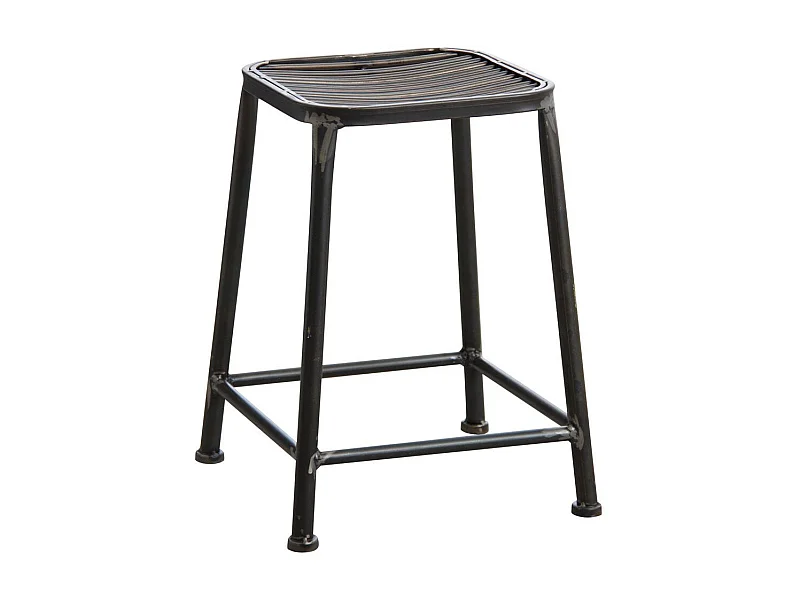 Tabouret carré en métal