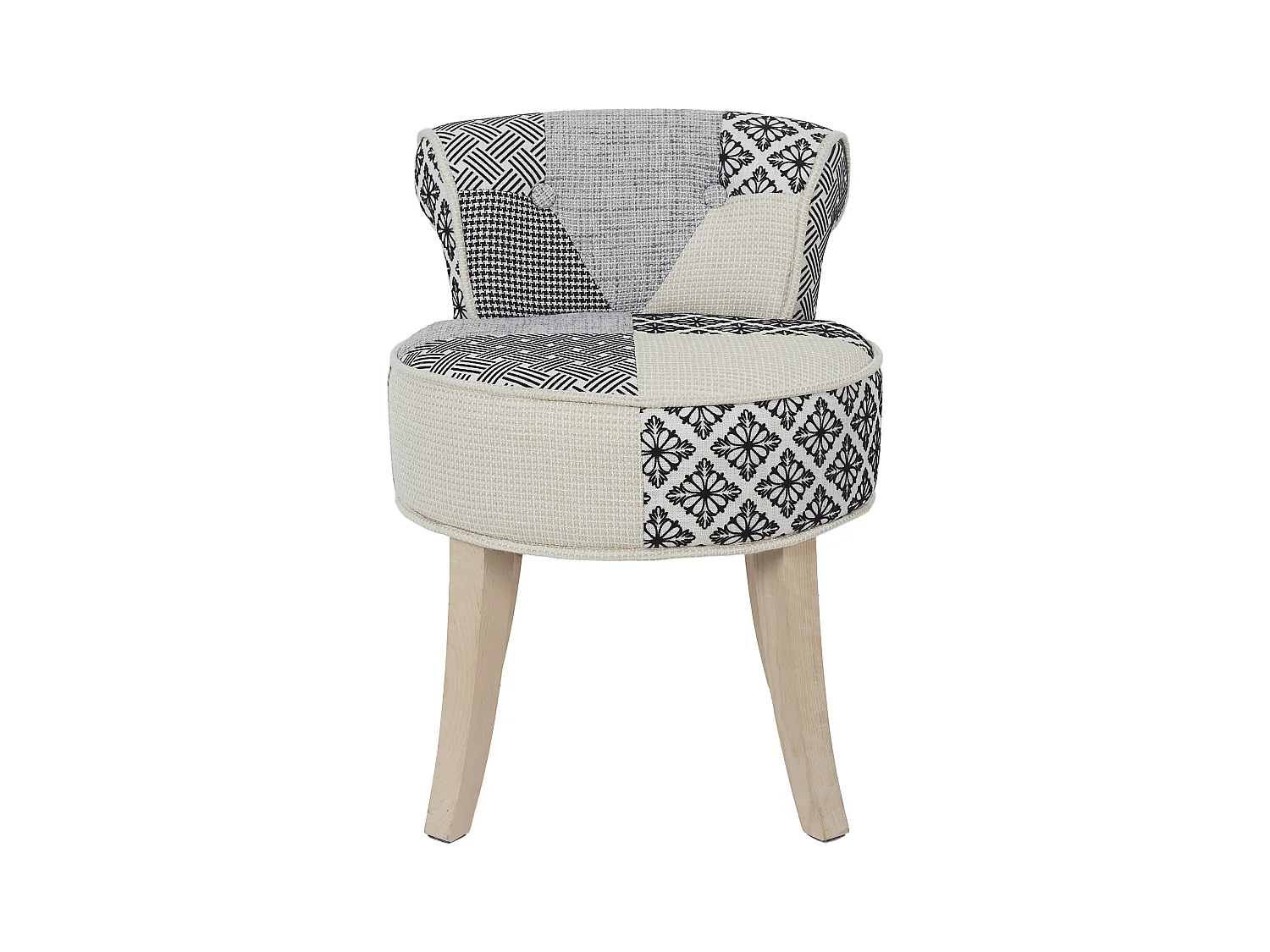 Tabouret Eleonor Patchwork Gris Gris, Multicolore