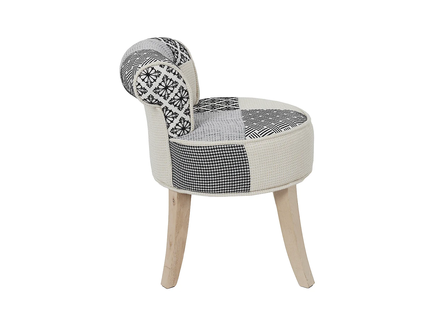 Tabouret Eleonor Patchwork Gris Gris, Multicolore