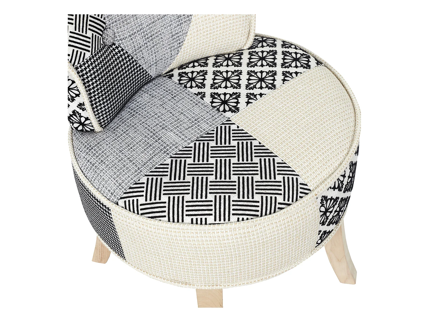 Tabouret Eleonor Patchwork Gris Gris, Multicolore