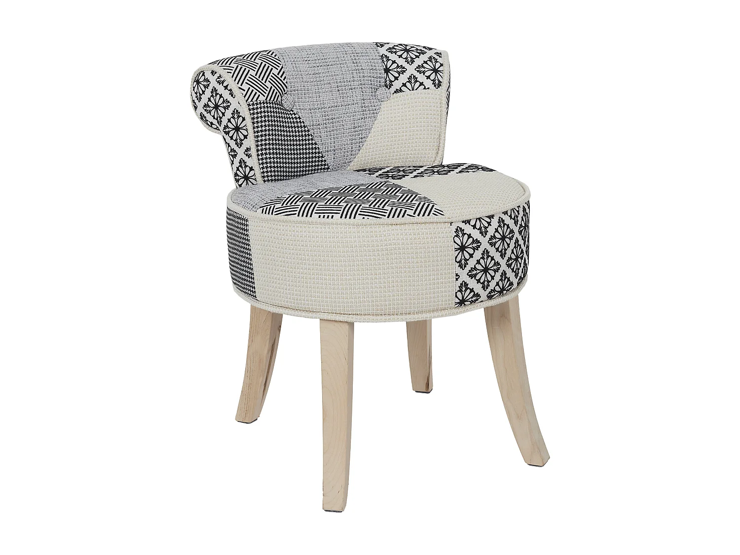Tabouret Eleonor Patchwork Gris Gris, Multicolore