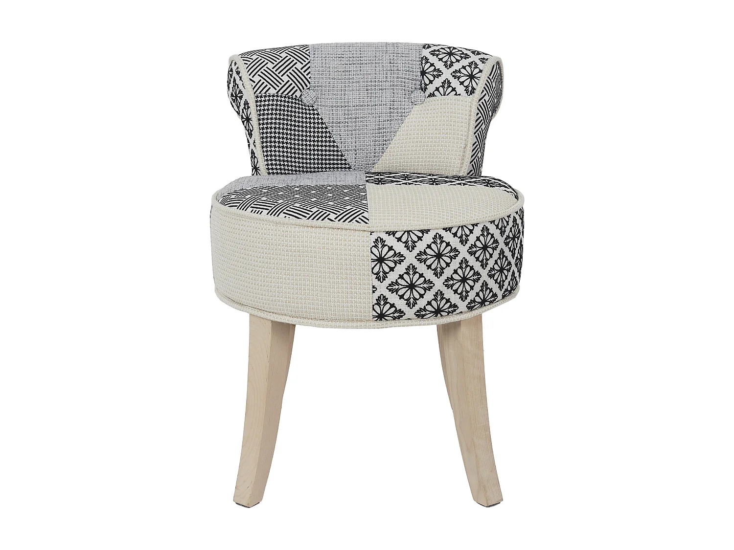 Tabouret Eleonor Patchwork Gris Gris, Multicolore