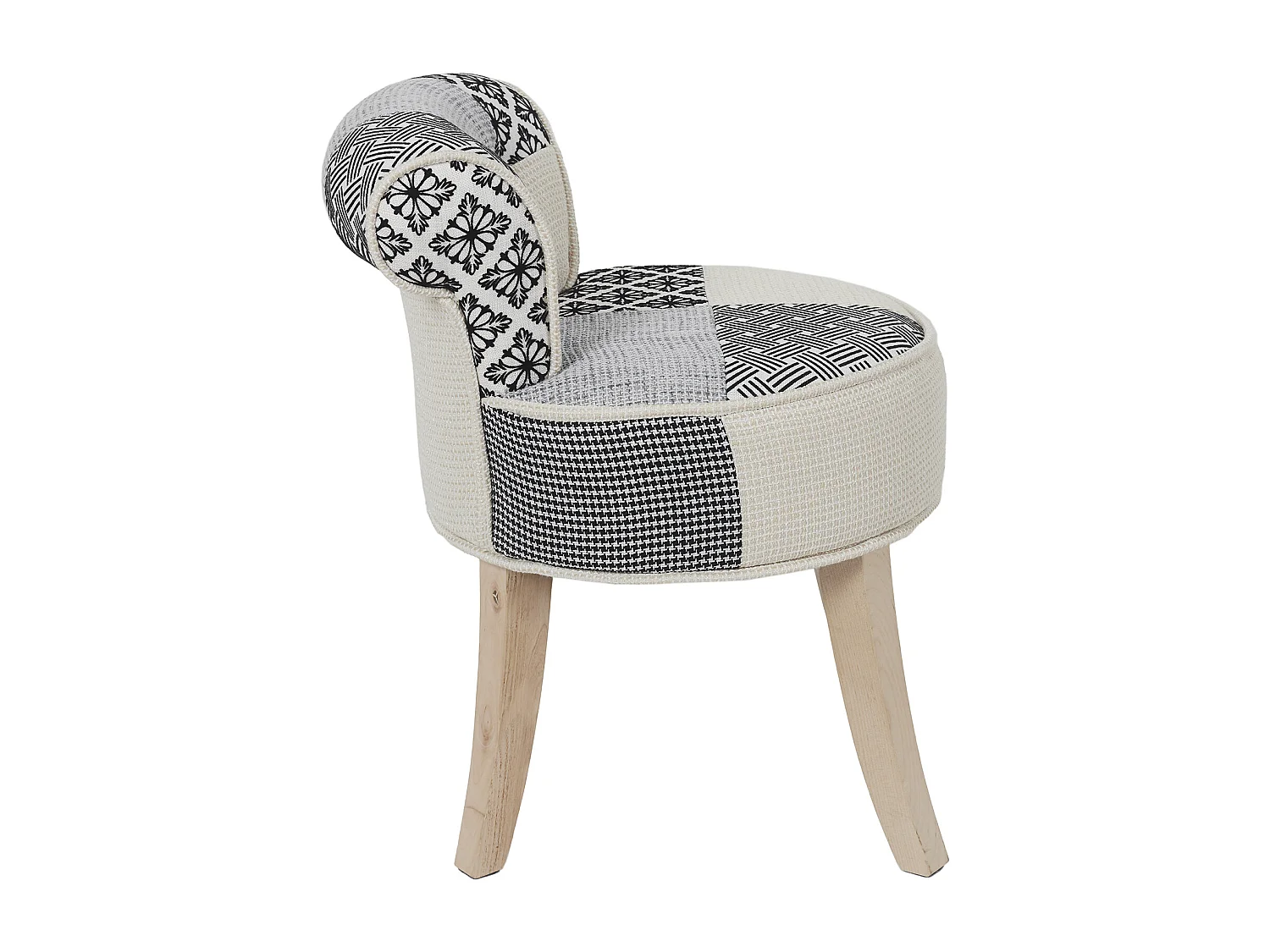 Tabouret Eleonor Patchwork Gris Gris, Multicolore