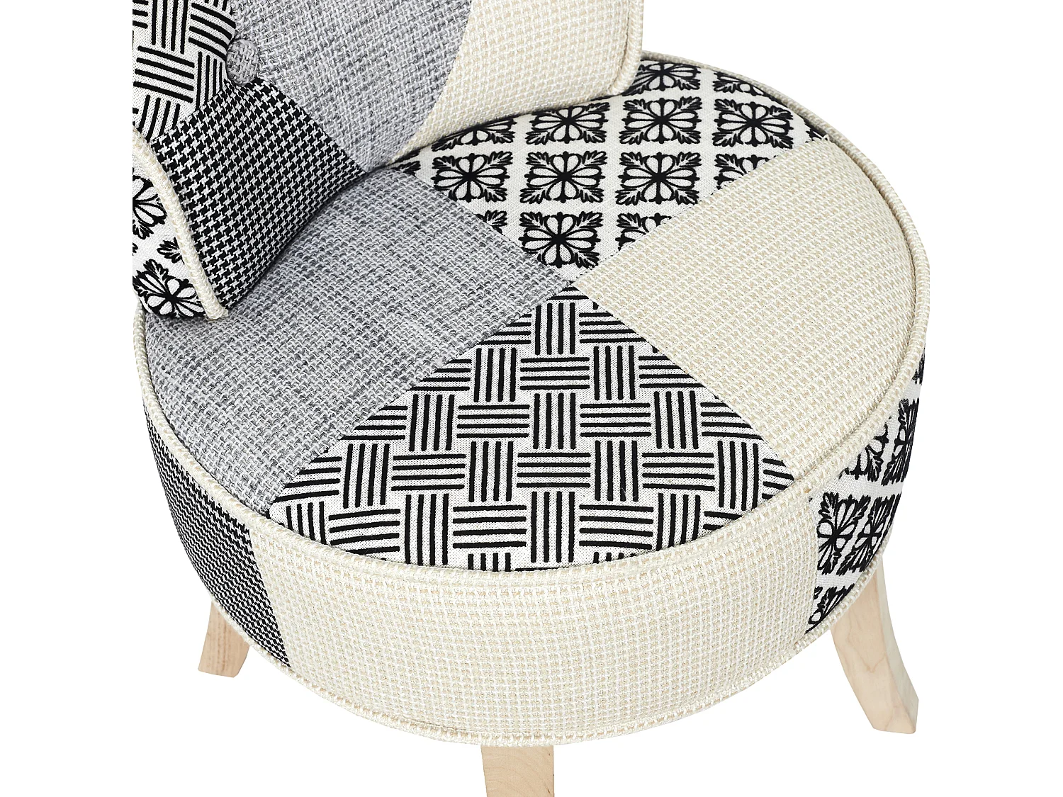 Tabouret Eleonor Patchwork Gris Gris, Multicolore
