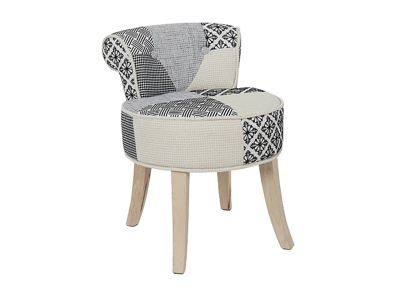 Tabouret Eleonor Patchwork Gris Gris, Multicolore