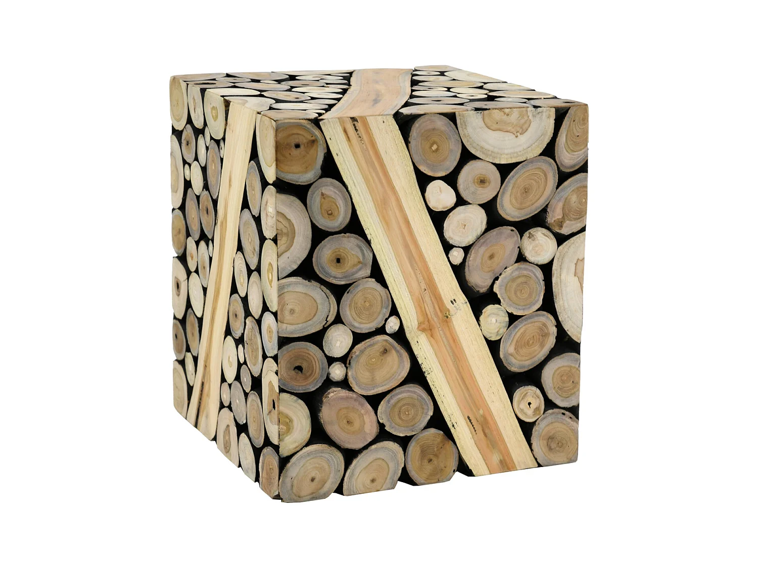 Tabouret en teck teinté