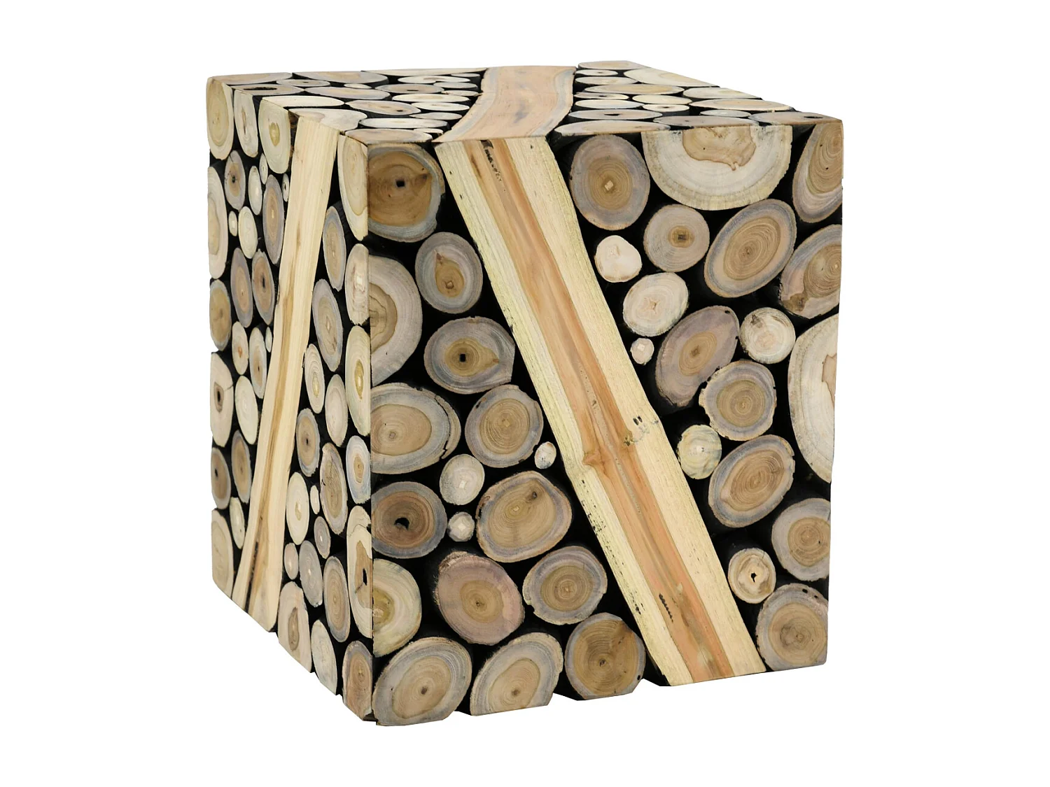 Sgabello in teak tinto