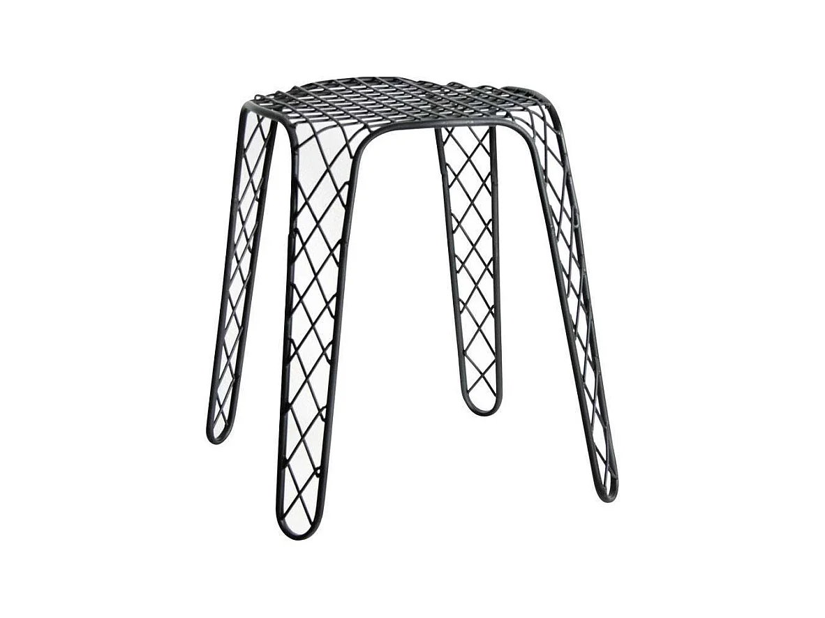 Tabouret en métal noir antique