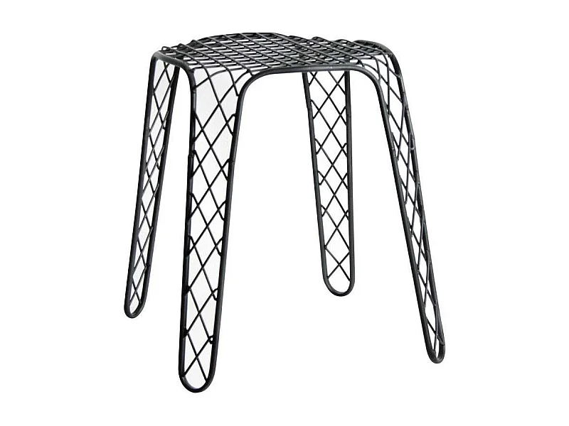 Tabouret en métal noir antique