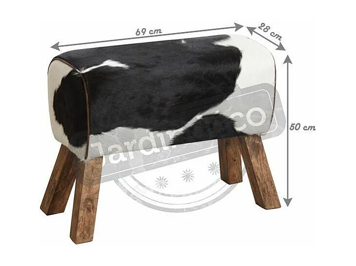 Tabouret en peau de vache