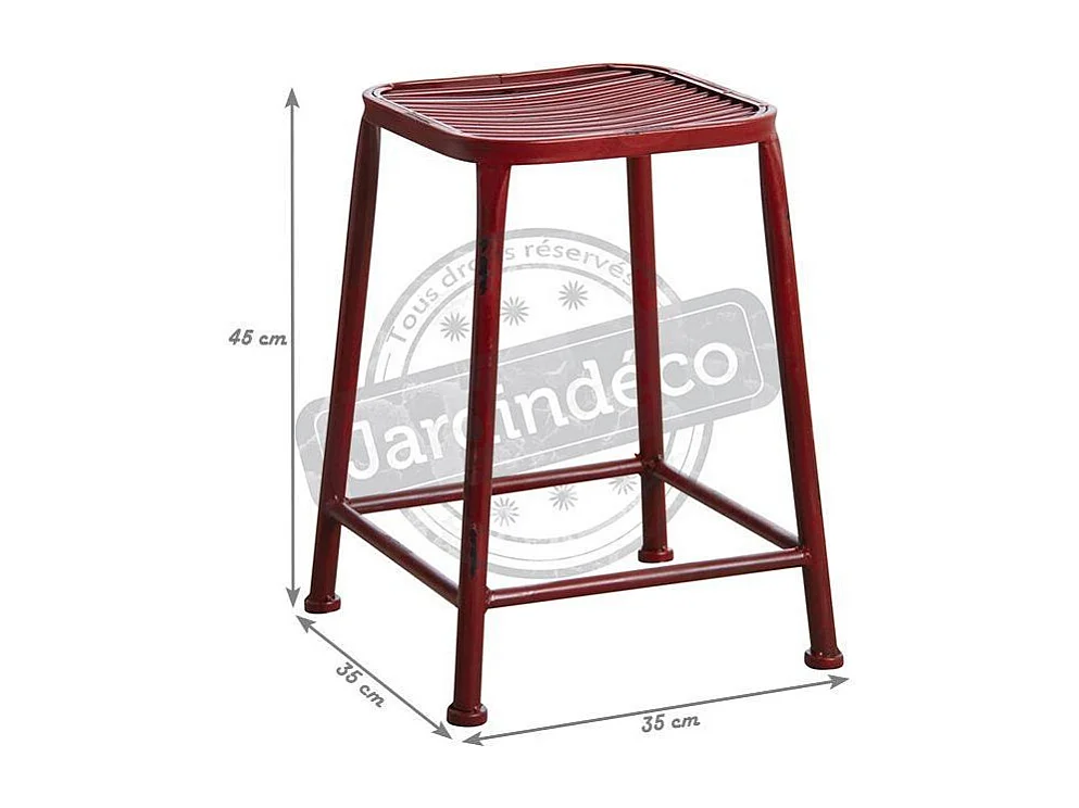 Tabouret carré en métal