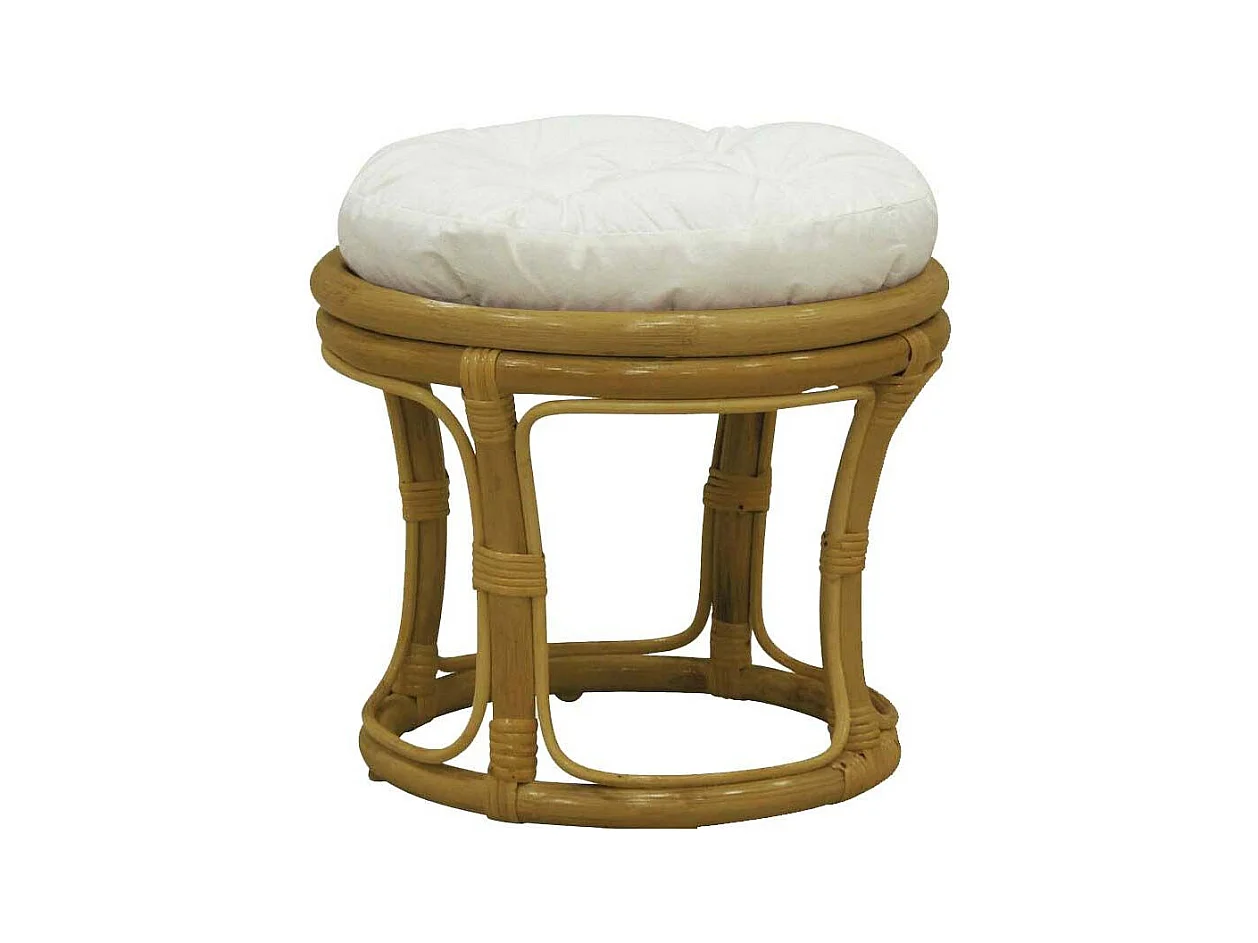 Tabouret en rotin avec coussin Uni