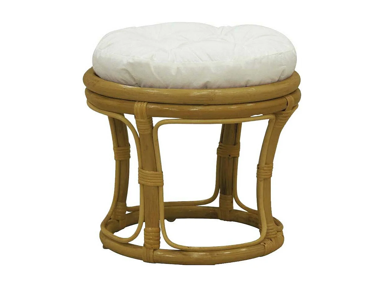 Tabouret en rotin avec coussin Uni