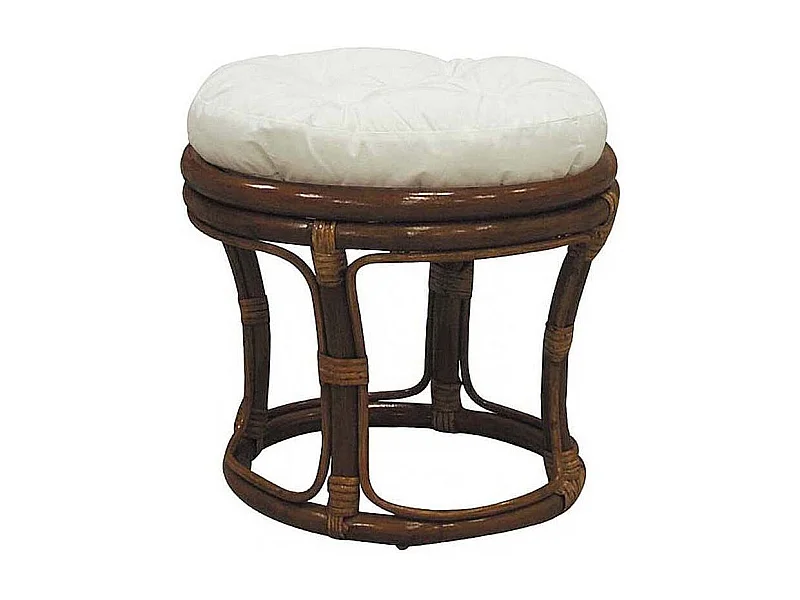Tabouret en rotin avec coussin Uni