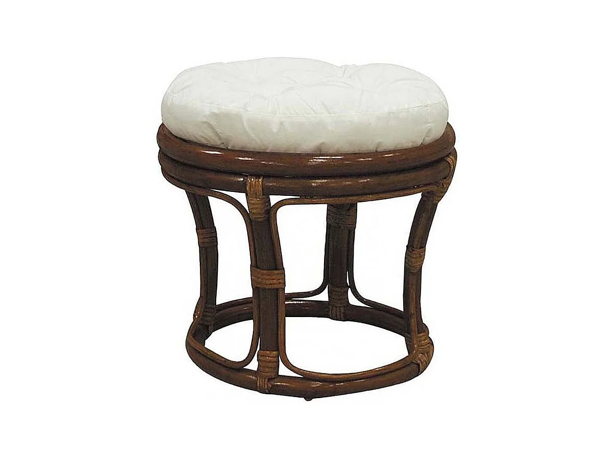 Tabouret en rotin avec coussin Uni