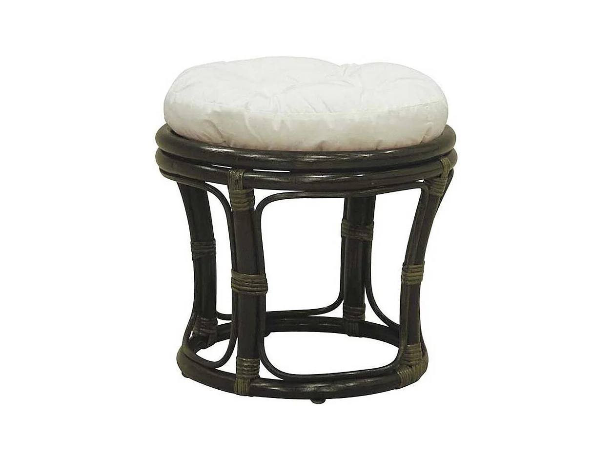 Tabouret en rotin avec coussin Uni