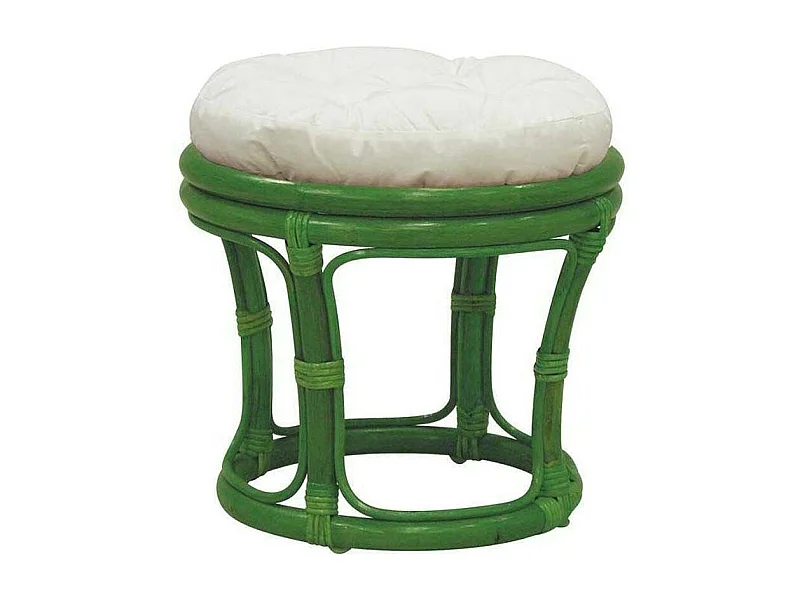 Tabouret en rotin avec coussin Uni