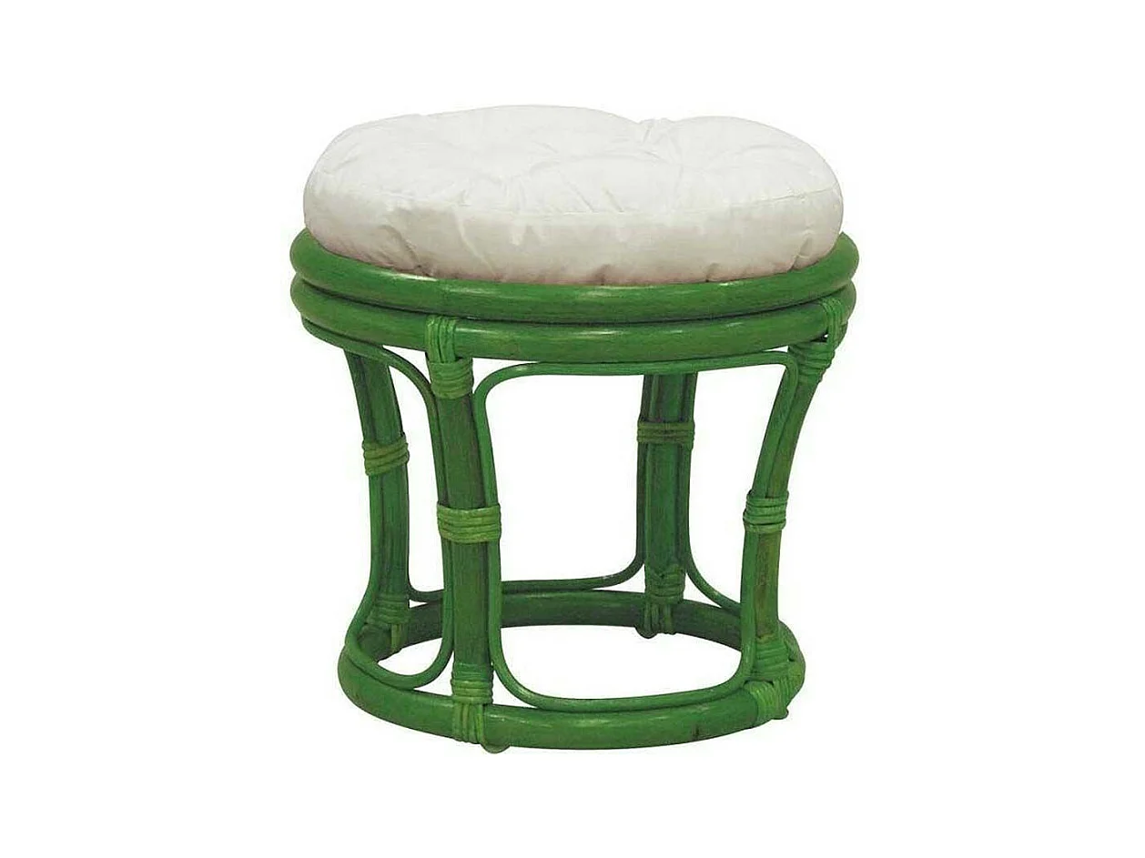 Tabouret en rotin avec coussin Uni